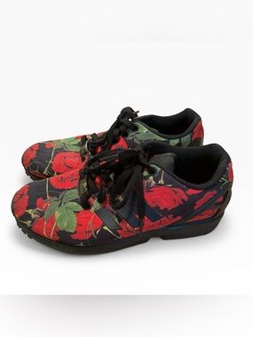 Adidas ZX Flux Torsion Sneakers Red Rose Women’s Size 8 Floral Athletic Shoes
